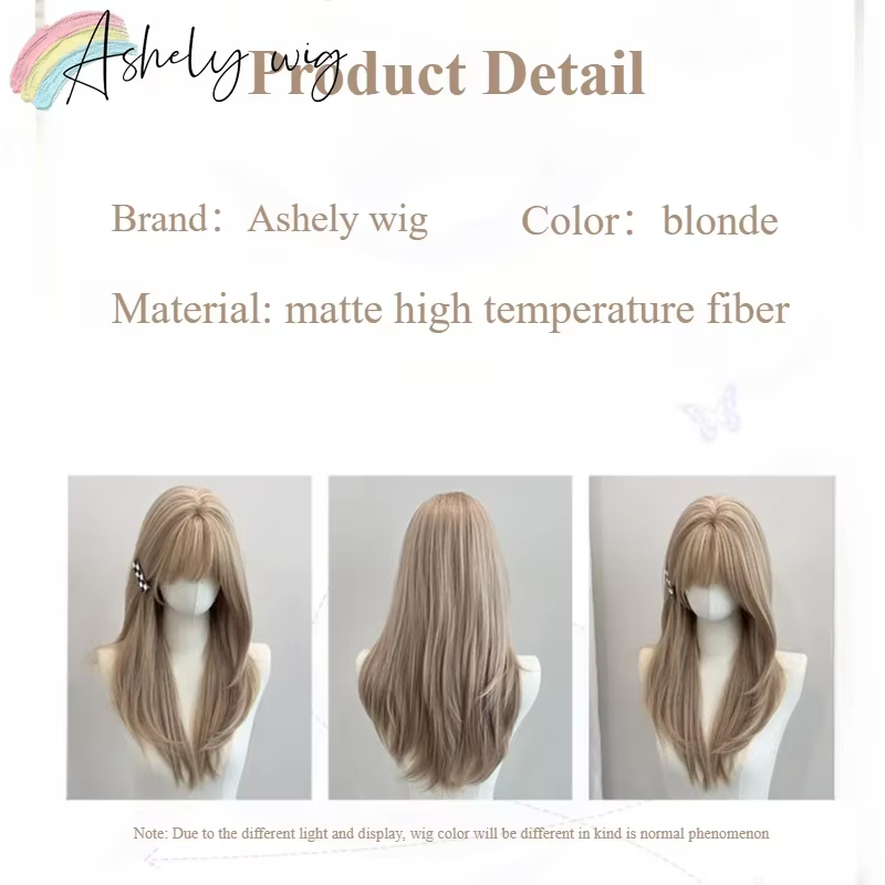 Perruque synthétique blonde avec frange pour femme