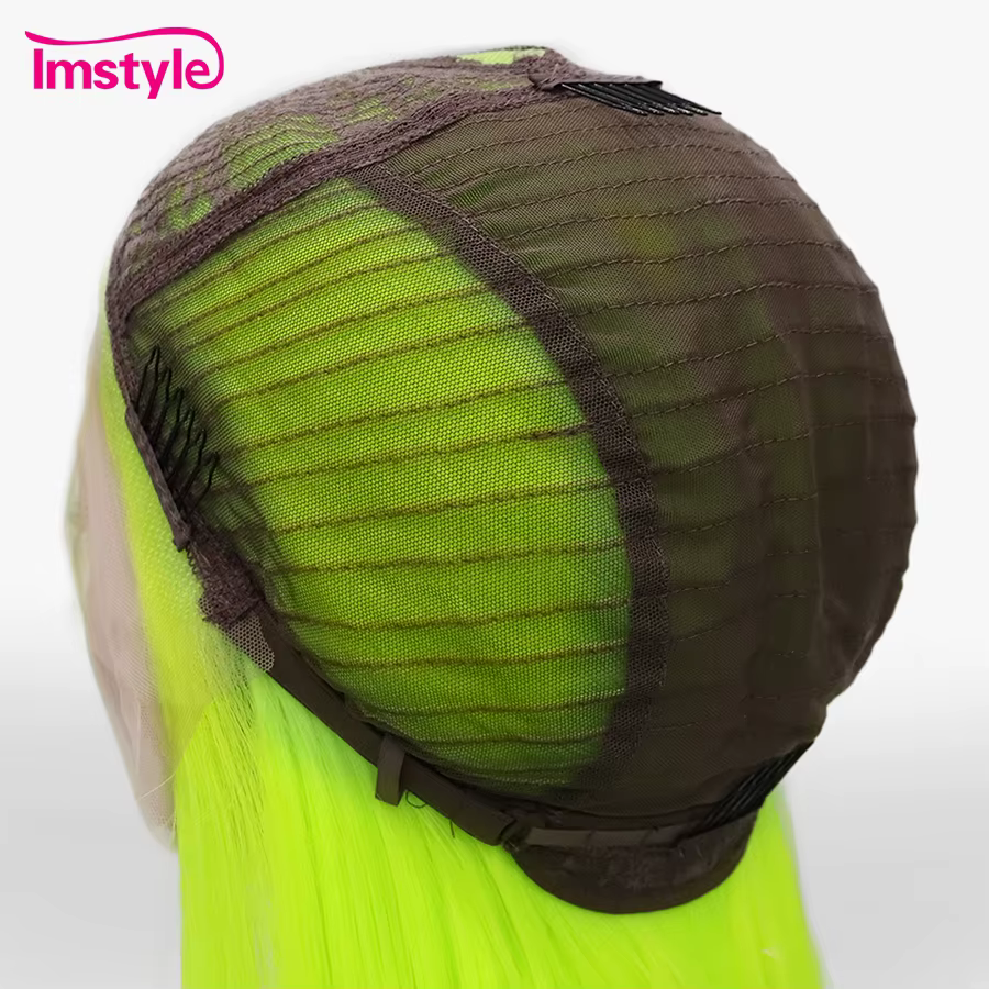 Imstyle – perruque longue verte fluorescente