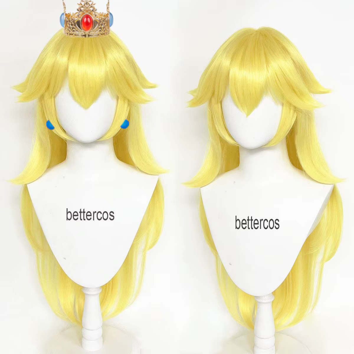 Haute qualité princesse pêche perruque jeu Cosplay