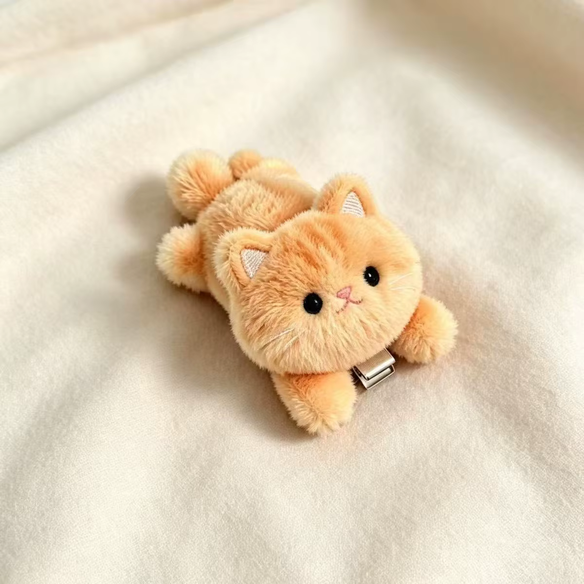 Barrettes à cheveux mignonnes en forme de chat, pinces latérales de dessin animé pour enfants, accessoires de cheveux en peluche, pinces à cheveux de dessin animé, pinces à cheveux pour femmes