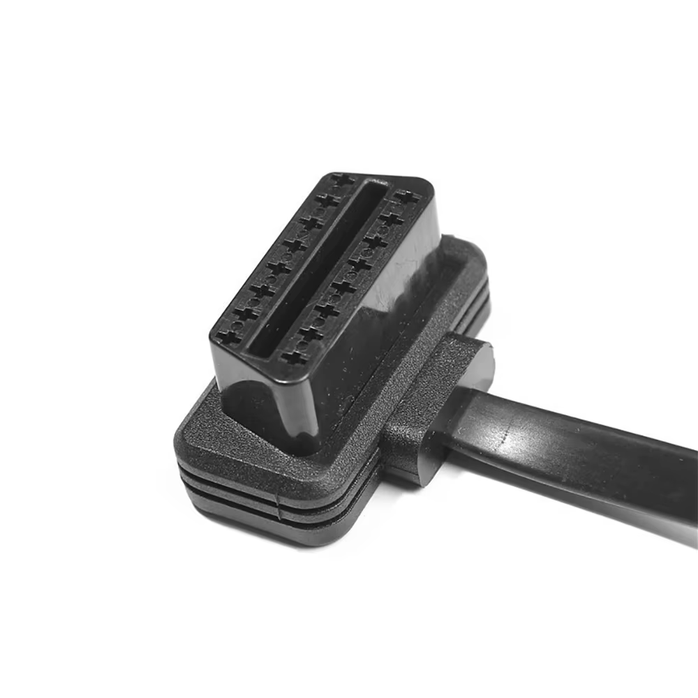 Câble d'extension de diagnostic OBD2 mâle vers femelle à angle droit, 60cm, avec interrupteur d'alimentation, câble OBD, outil de diagnostic