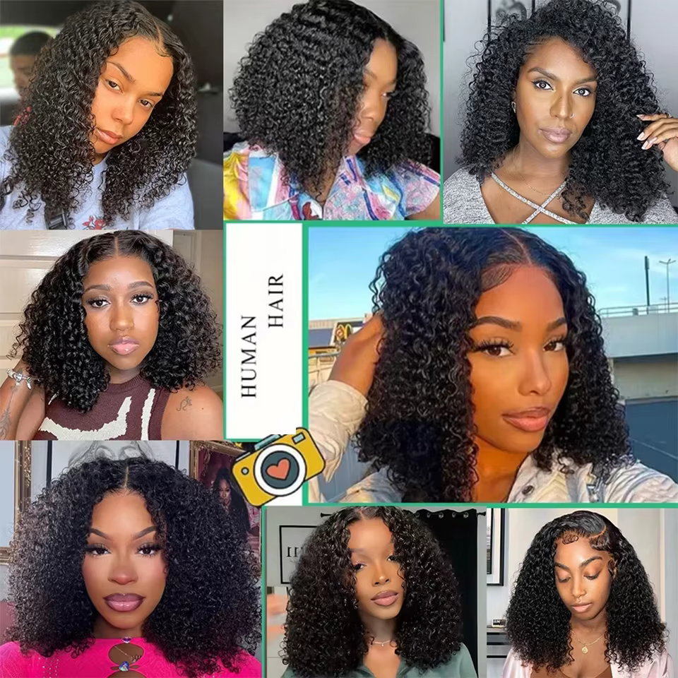 Perruque Cheveux Humains Bouclés Crépus Mongols 13x4 Lace Front 100%