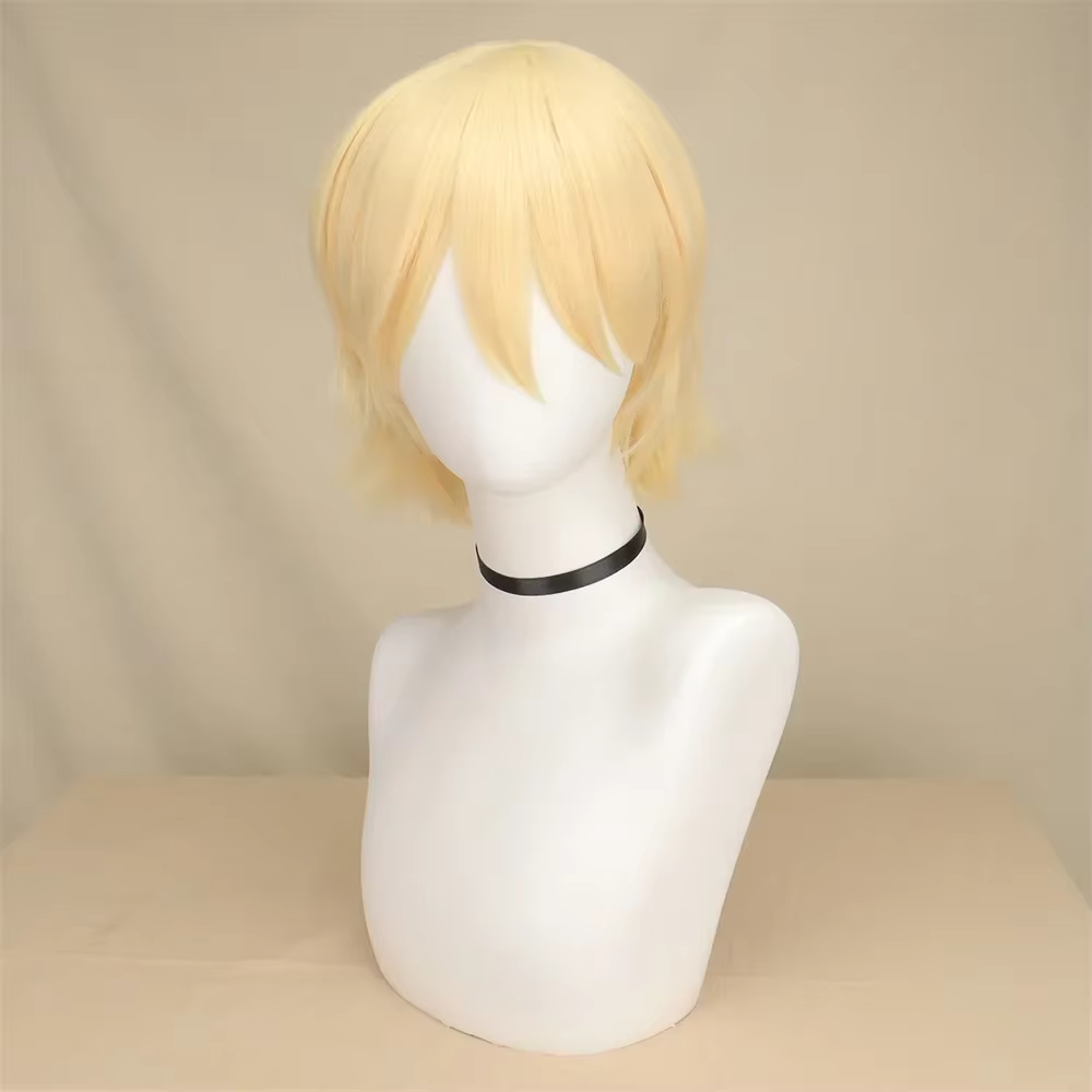 QQXCAIW – perruque de Cosplay synthétique courte et lisse pour hommes et femmes