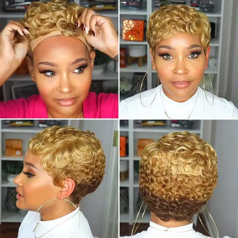 Perruque en cheveux humains brésiliens de 6 pouces