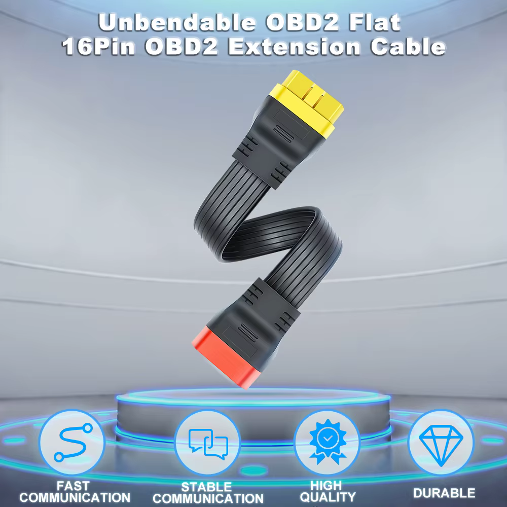 Câble d'extension OBD2 OBDII, connecteur mâle à femelle, outil de Diagnostic 16 broches pour lancement ELM327, adaptateur Thinkdiag non pliable