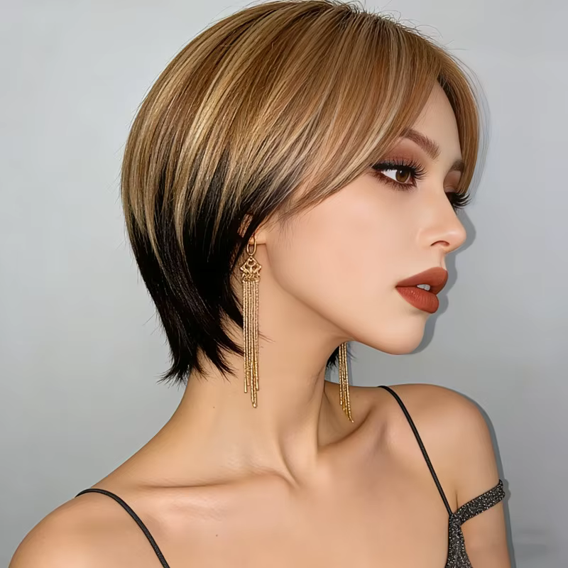 Extensions de cheveux synthétiques naturelles respirantes pour femmes d'âge moyen
