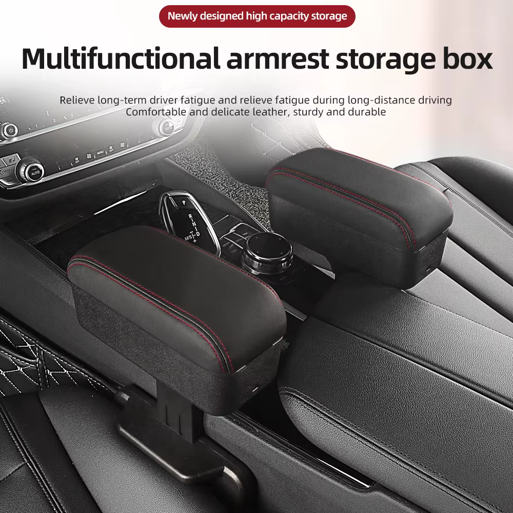 Organisateur de stockage d'espace de Console centrale de voiture réglable en hauteur avec plateau relevable Support de coude accoudoir pour SUV berline