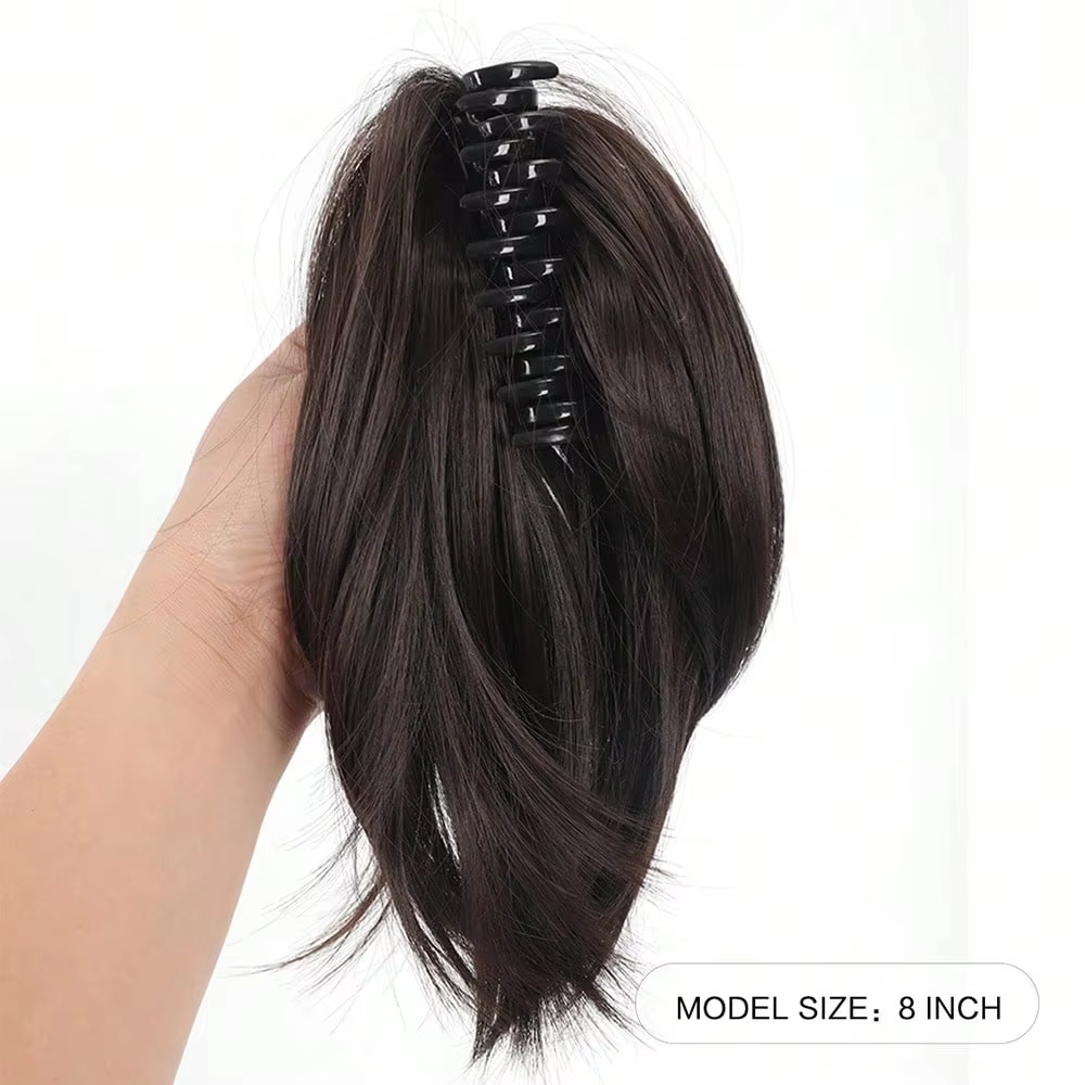 Chignon désordonné à griffes, postiches synthétiques pour femmes et filles, extensions de cheveux à clipser, chignon court et lisse, chignon à nouer