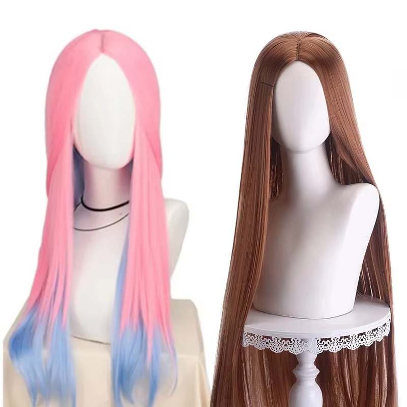 Perruque de Cosplay synthétique bouclée longue de 80cm pour femmes