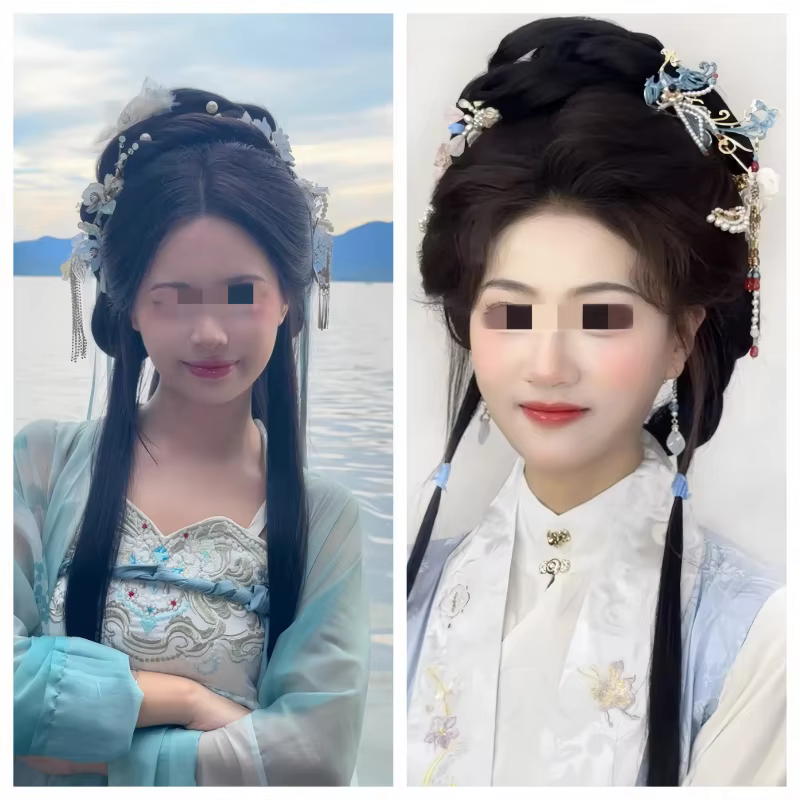 Perruque synthétique Hanfu pour costume d'époque