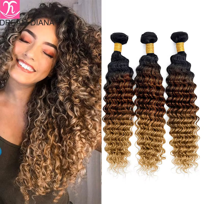 Remy vague profonde paquets 3 pièces Ombre brésilien profond bouclés