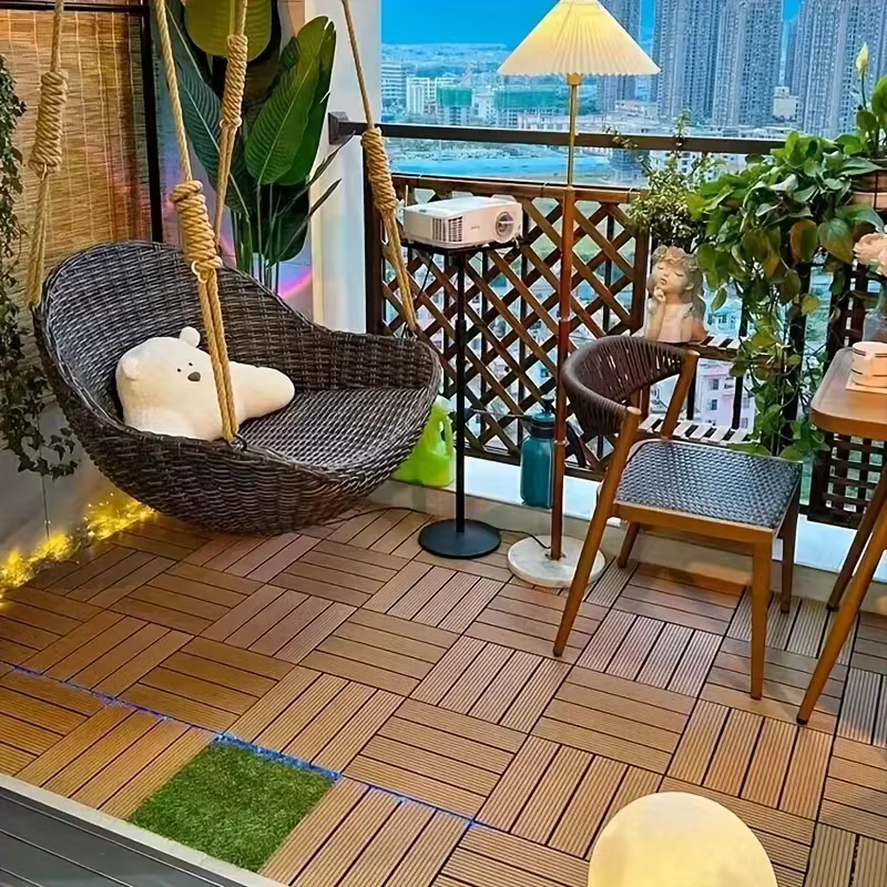 Plancher de balcon adapté à terrasse extérieure, balcon, jardin, cour, décoration de sol, épissage, carrelage de balcon, 1 pièce