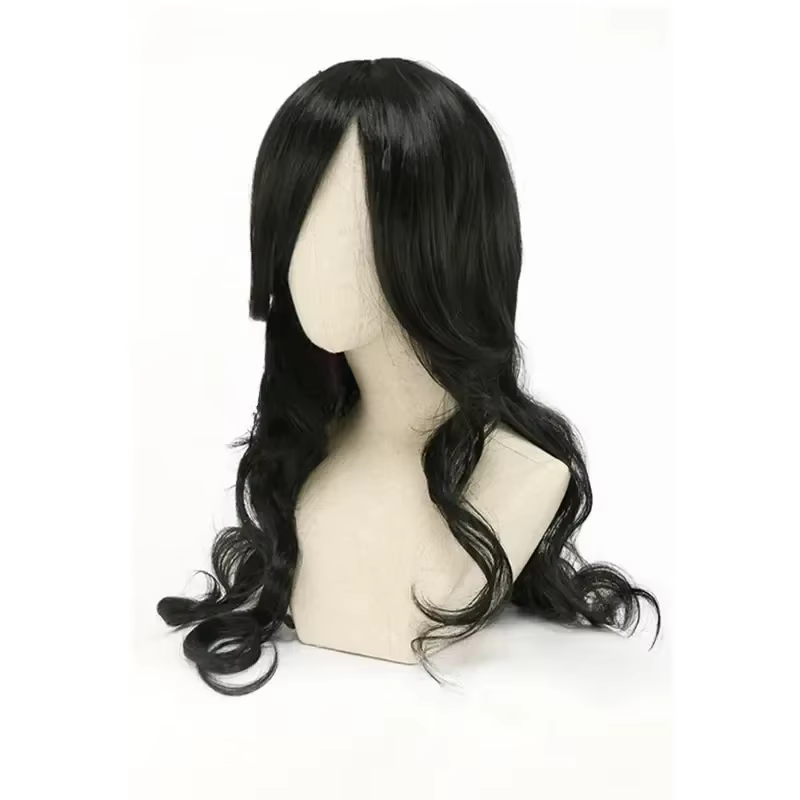Anime Shego Cosplay perruque 80 cm longue vague bouclée noir