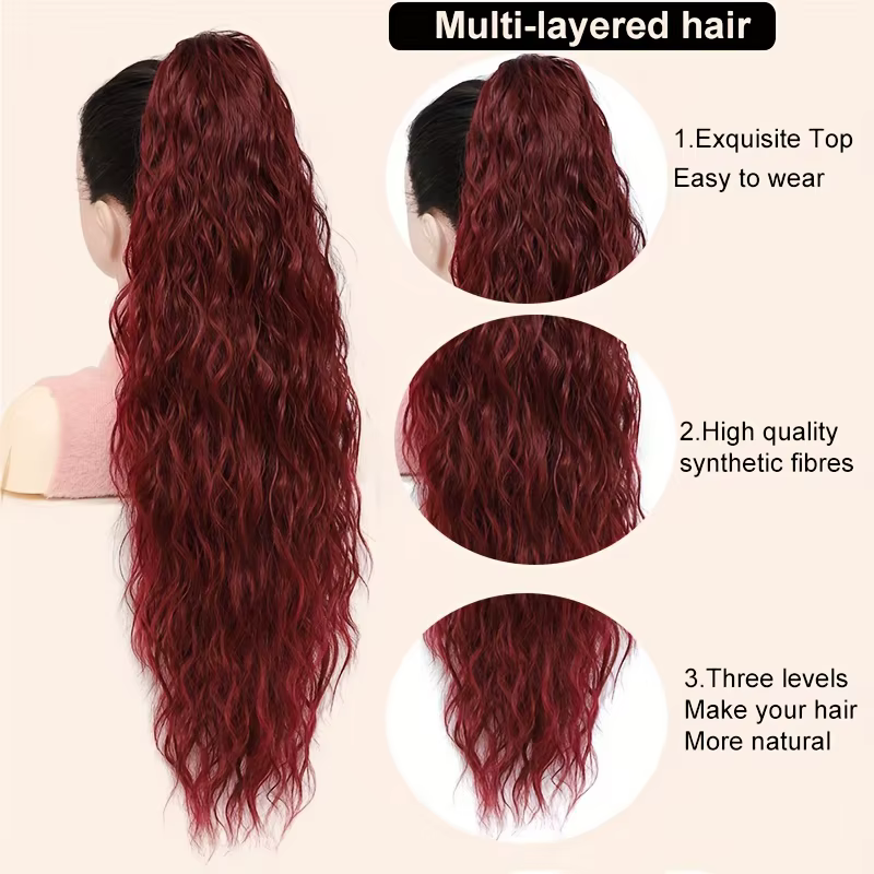 Extensions de queue de cheval longue bouclée pour femme