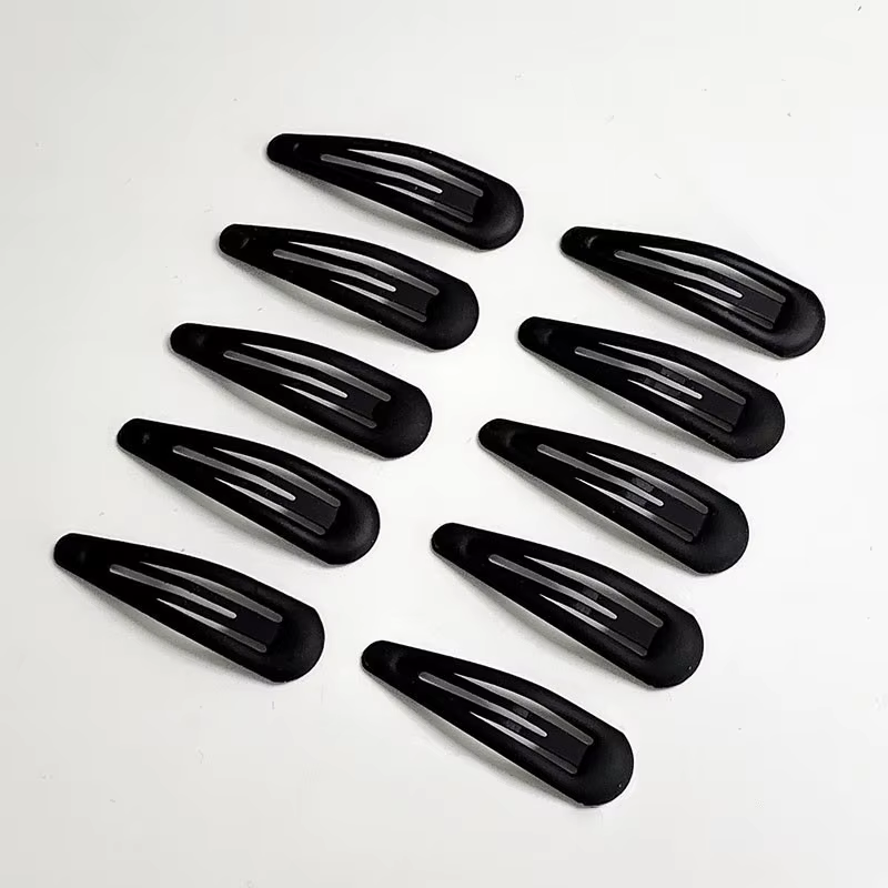 10 pièces de pinces à cheveux noires simples pour femmes