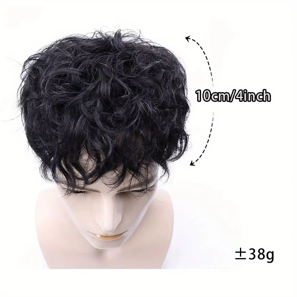 Perruque ample de cheveux humains réalistes pour hommes