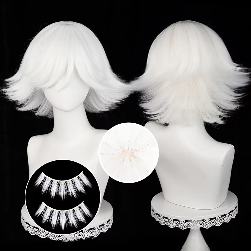 Mi Zu Ki Cosplay perruques courte blanc Mizuki