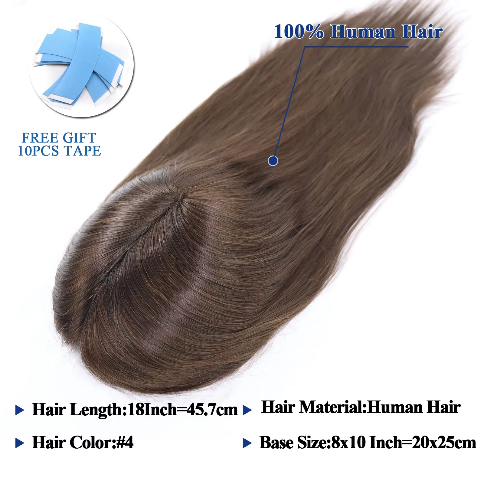 Cheveux humains brun chocolat homme toupet dentelle Pu