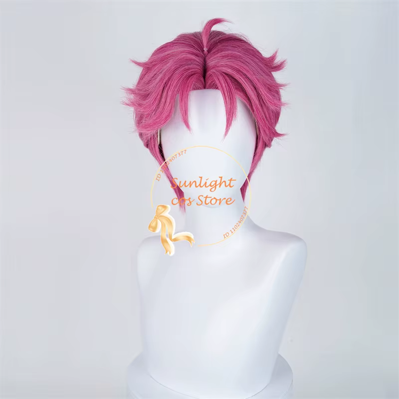 Perruque de Cosplay Anime Rose 30cm
