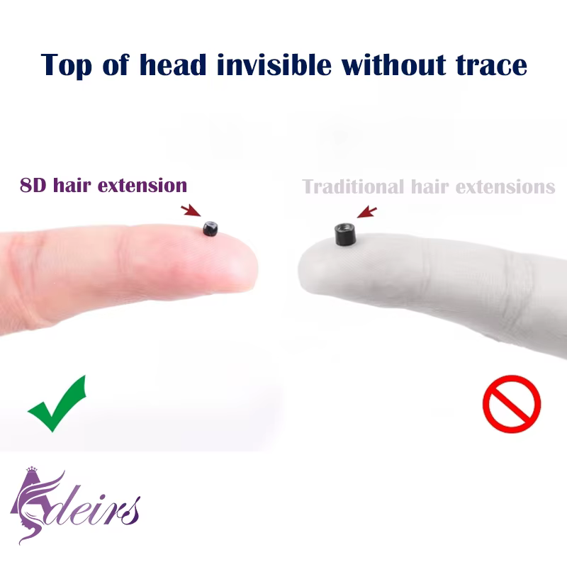 Extensions de Cheveux Humains à Pointe 8D