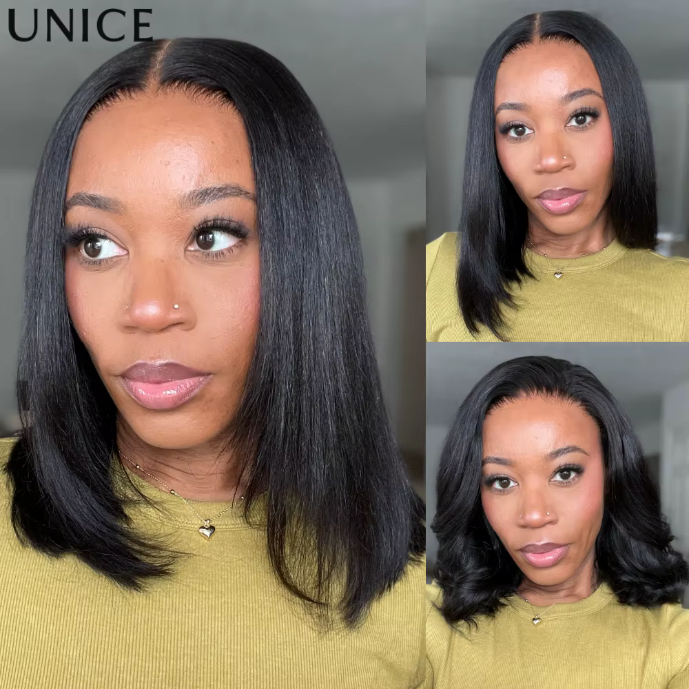 Perruque courte bouclée UNice en cheveux humains