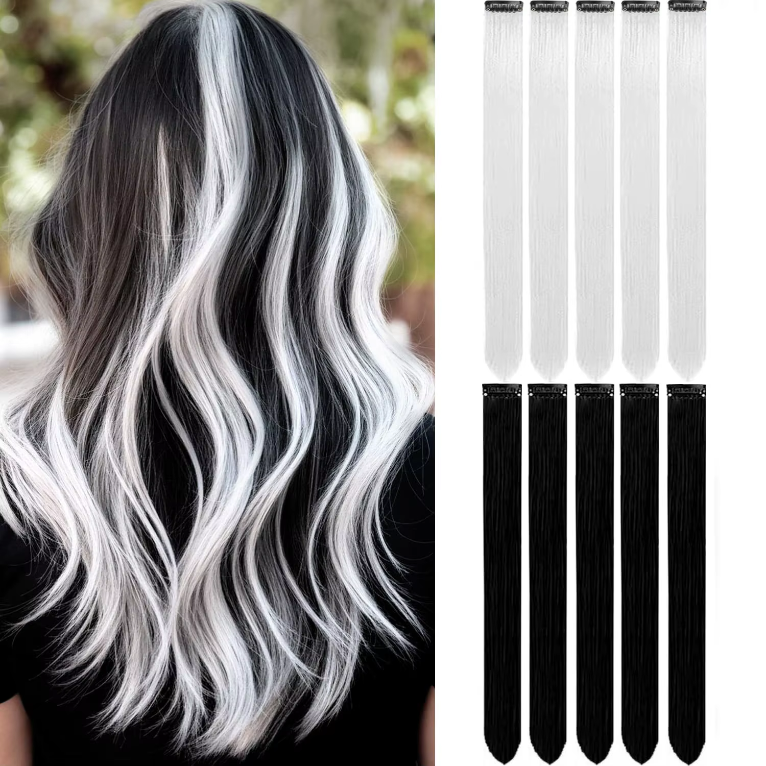 Extensions de cheveux à clips colorés pour femmes et hommes