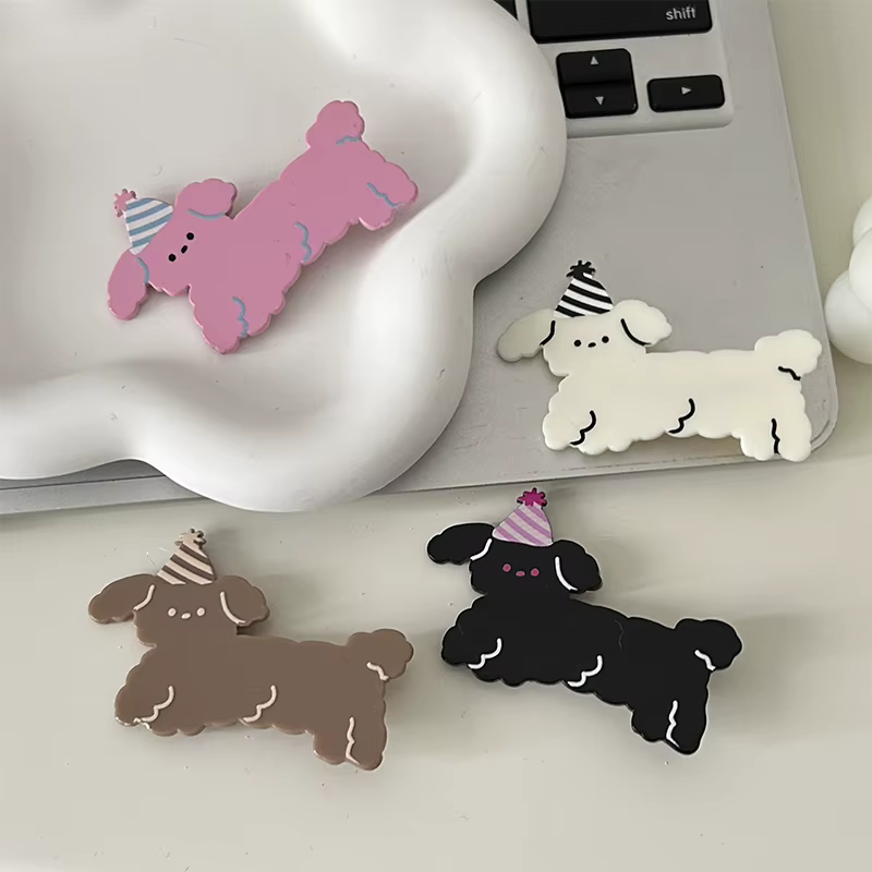 Pince à cheveux en acrylique de dessin animé mignon pour femmes et filles