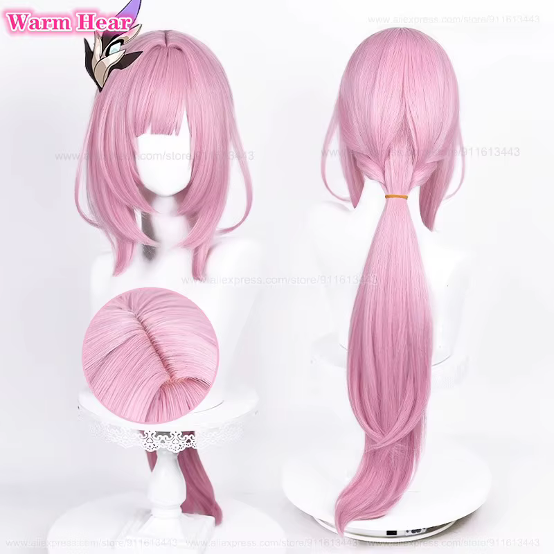 4 Styles Elysia jeu de cheveux synthétiques 80 cm/120 cm de Long rose Cosplay perruques avec oreilles