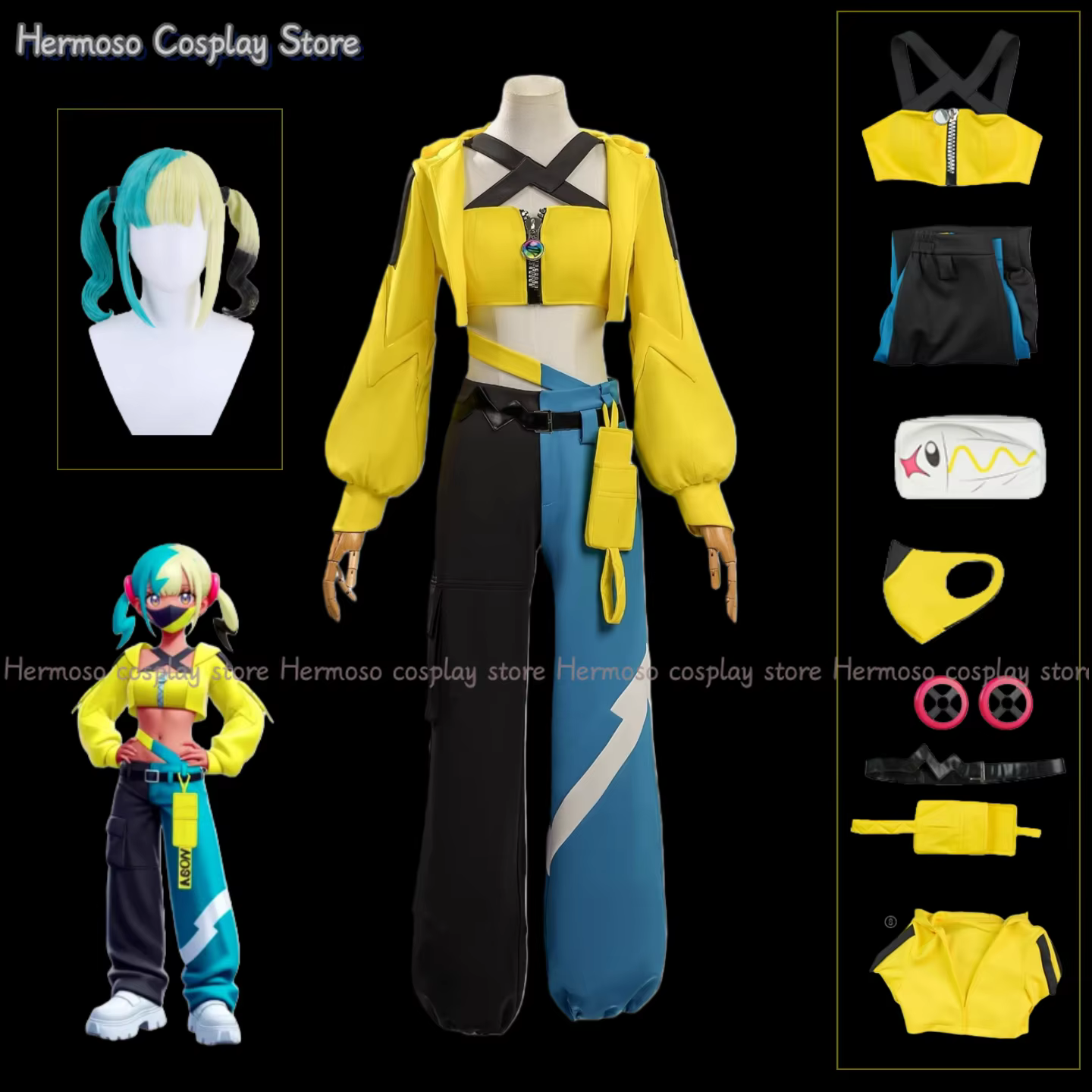 Perruque de Costume Canari James Cosplay pour adulte