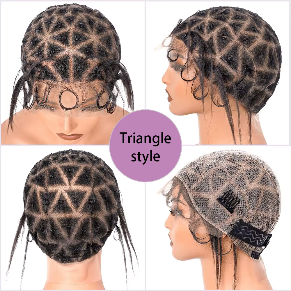 Bonnet de perruque Full Lace ventilé pour tressage au Crochet, bonnet de perruque tressé noir pour la fabrication de perruque Afro sans colle, bonnet Cornrow