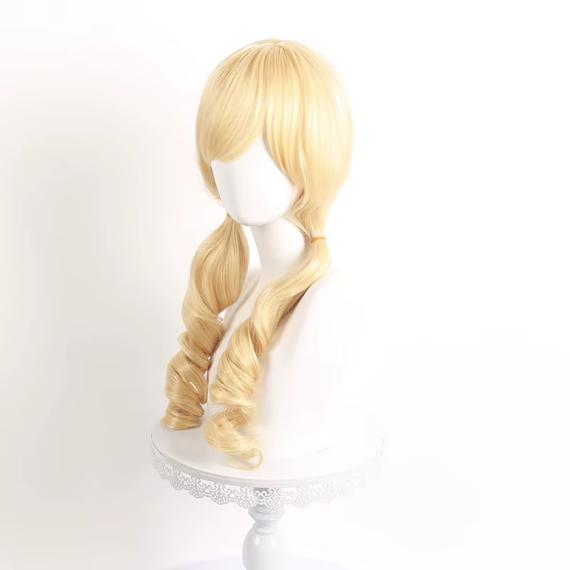 Tomoe Mami Cosplay perruques Puella Magi Madoka Magica combats perruque résistant à la chaleur soie Rose maille