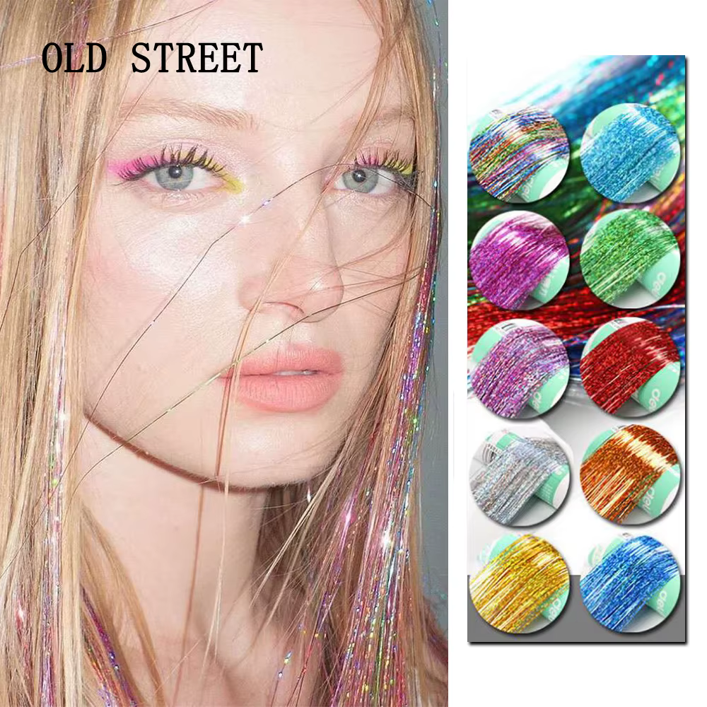 Mèches de cheveux synthétiques scintillantes