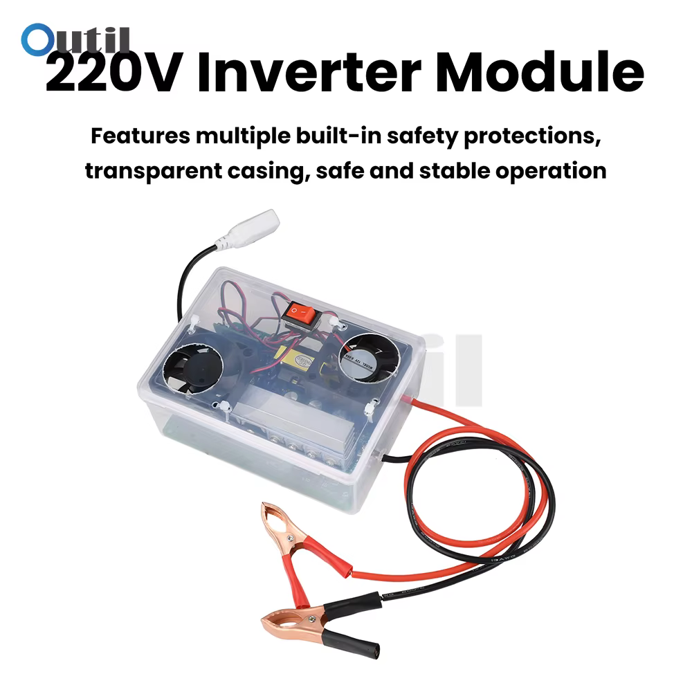 Module d'onduleur 500W, convertisseur de puissance DC 12V-14.5V vers AC 220V avec ventilateur de refroidissement et interrupteur de sécurité pour petits appareils