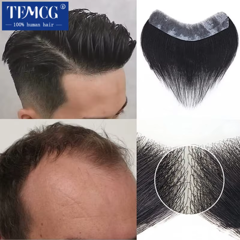 Perruque toupet de cheveux humains naturels
