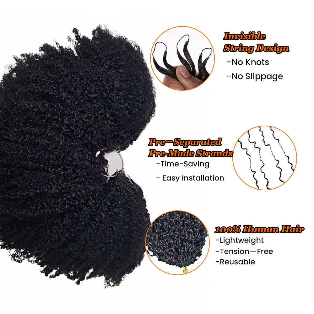 Extensions de cheveux au crochet Afro Kinky Curly de 3e génération