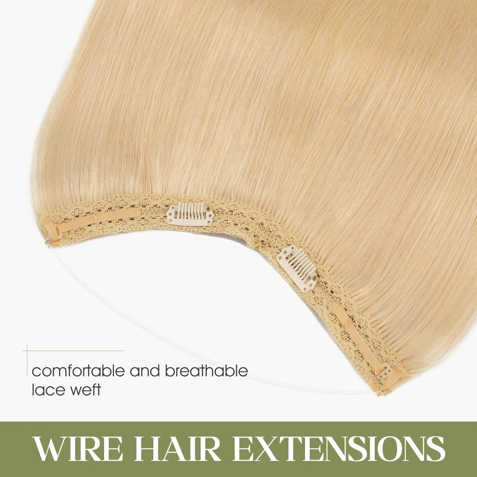 # Extensions de cheveux naturels à fil Invisible blond 613