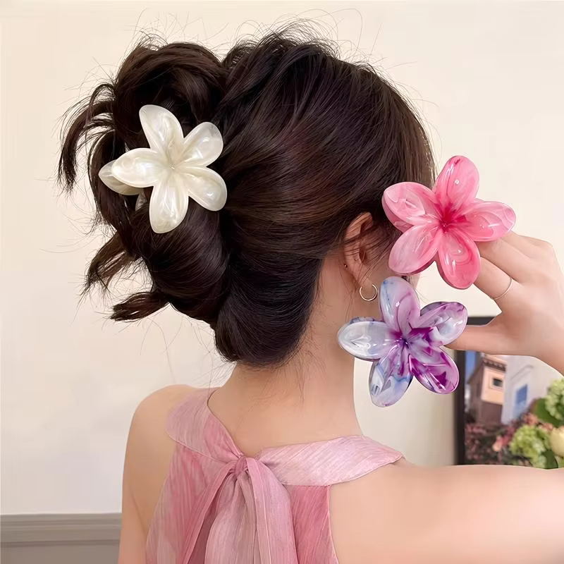 1/6 pièces Pince à cheveux Frangipani élégante pour femme