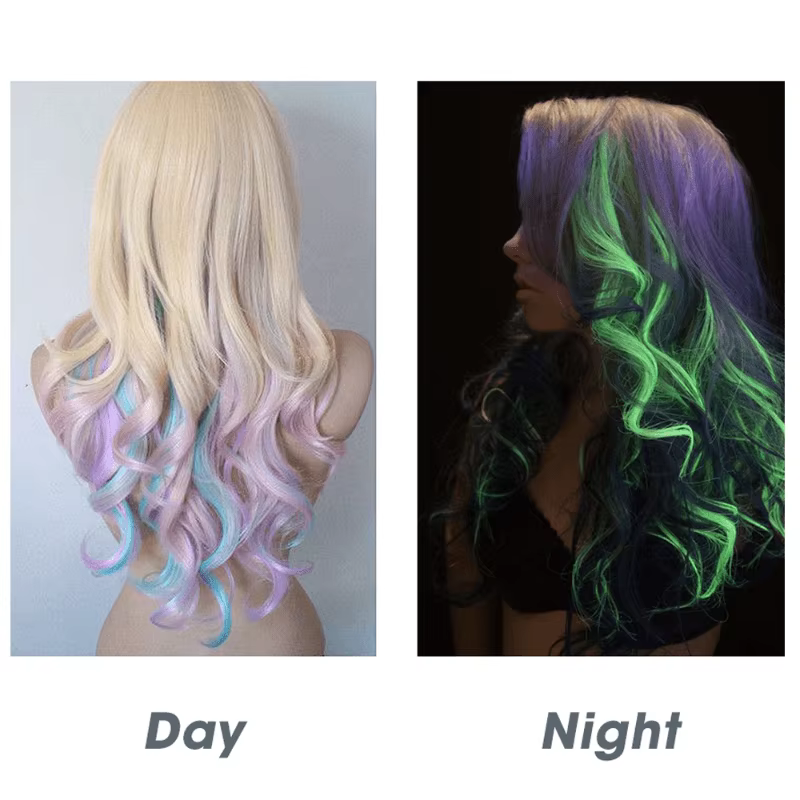 Extension capillaire synthétique lumineuse colorée néon