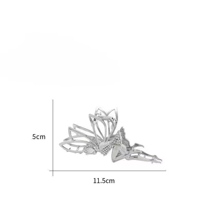 Pince à cheveux en métal pour strass brillant cristal petit ange chapeaux épingle