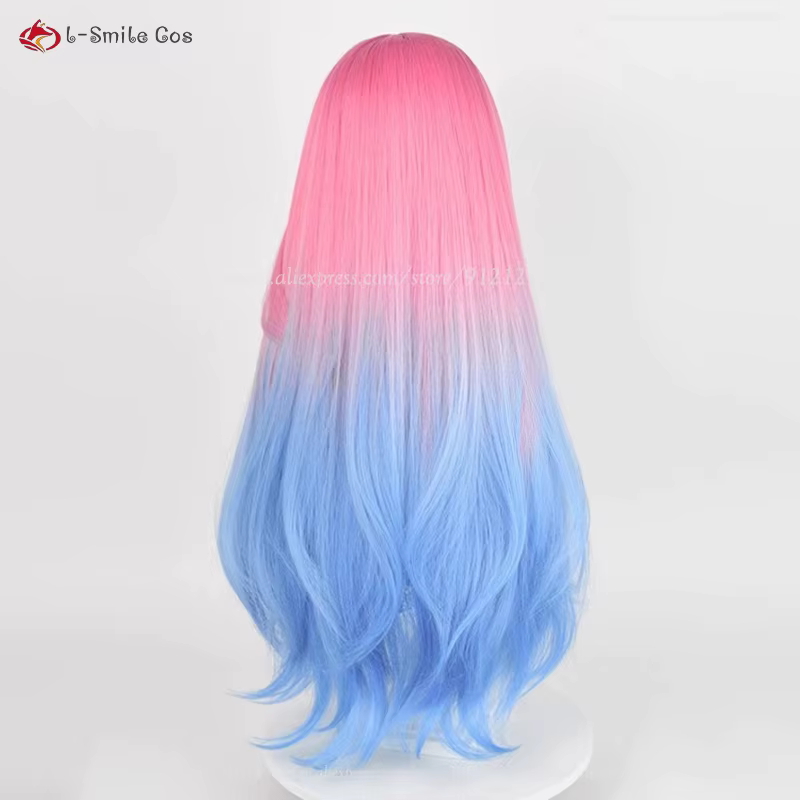 Anime Mizi Cosplay perruque 76 cm de Long rose bleu teint dégradé perruques résistant à la chaleur cheveux synthétiques