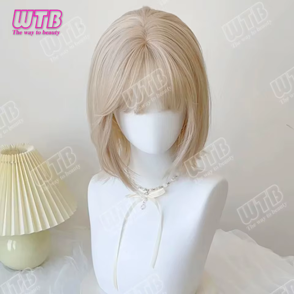 WTB Perruque synthétique beige style Lolita