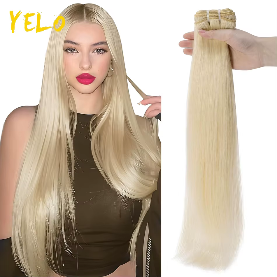 Yelo – tissage en lot 100% naturel Remy lisse et soyeux