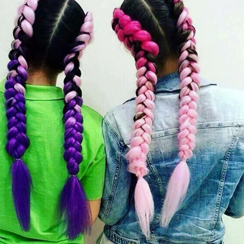 24 pouces Jumbo tresse synthétique tressage cheveux Ombre