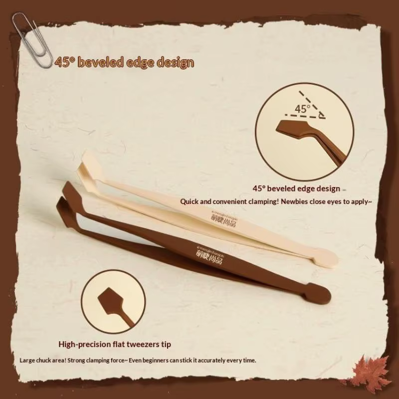 Pince à épiler pour extensions de cils avec poignée antidérapante pour une application facile des cils