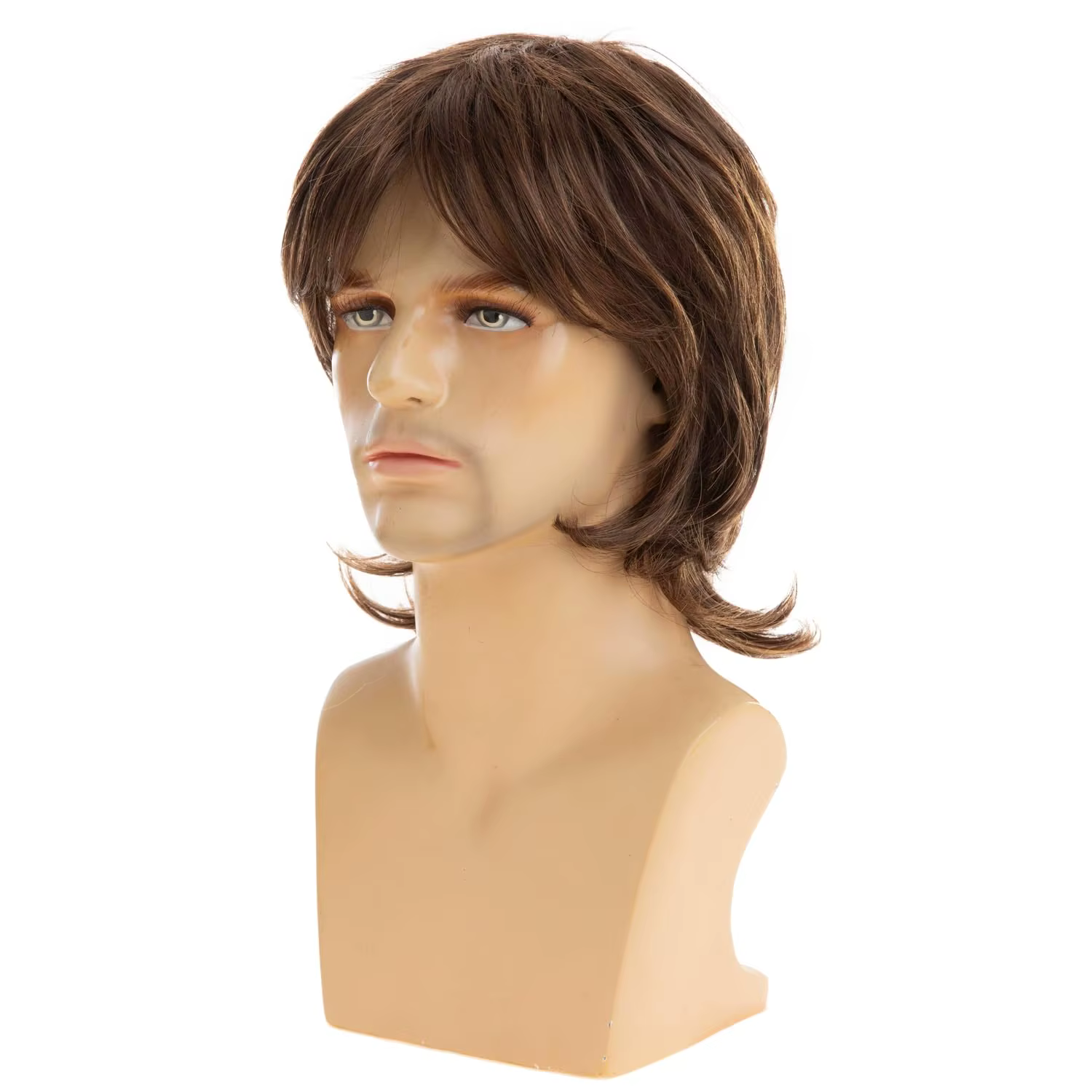 Perruque synthétique marron pour homme