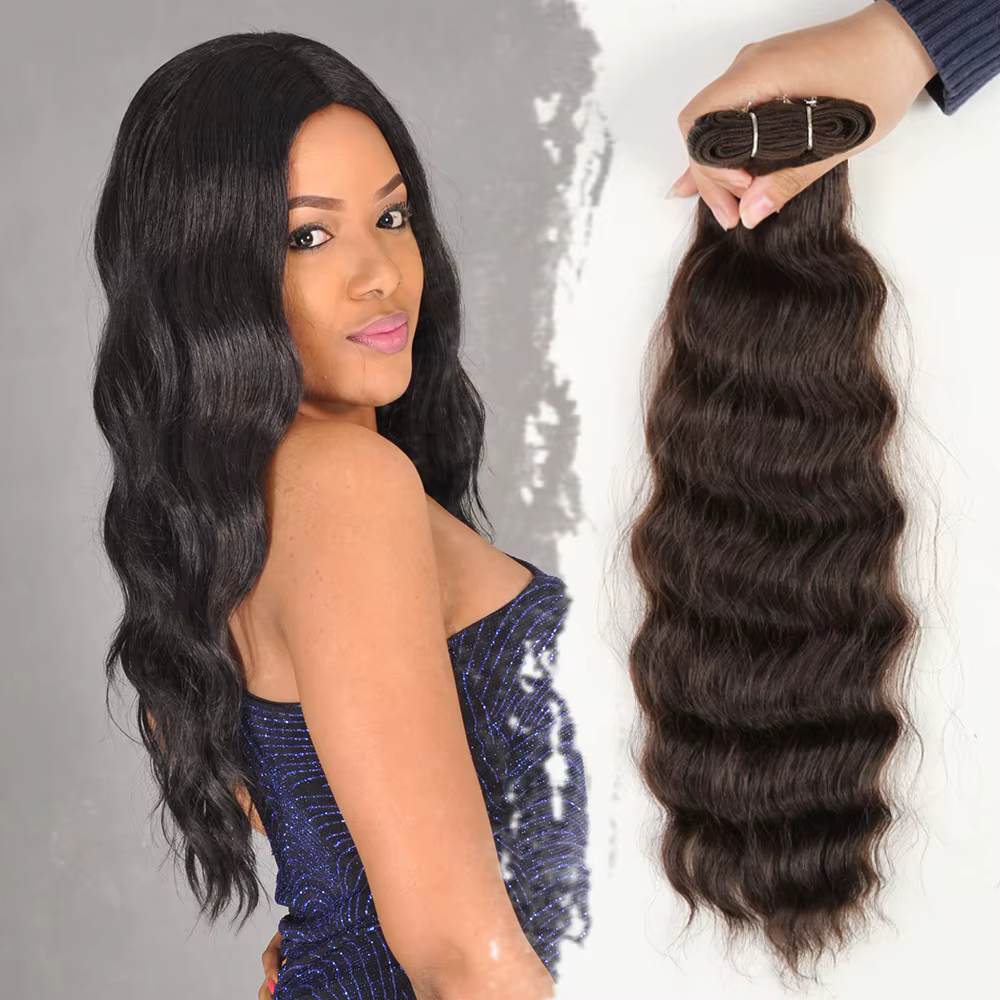 Lydia-Extensions de Cheveux Synthétiques Longs et Ondulés