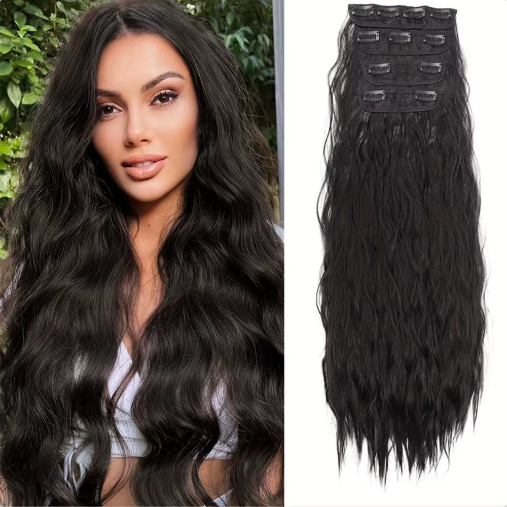 Lot de 4 extensions de cheveux à clipser
