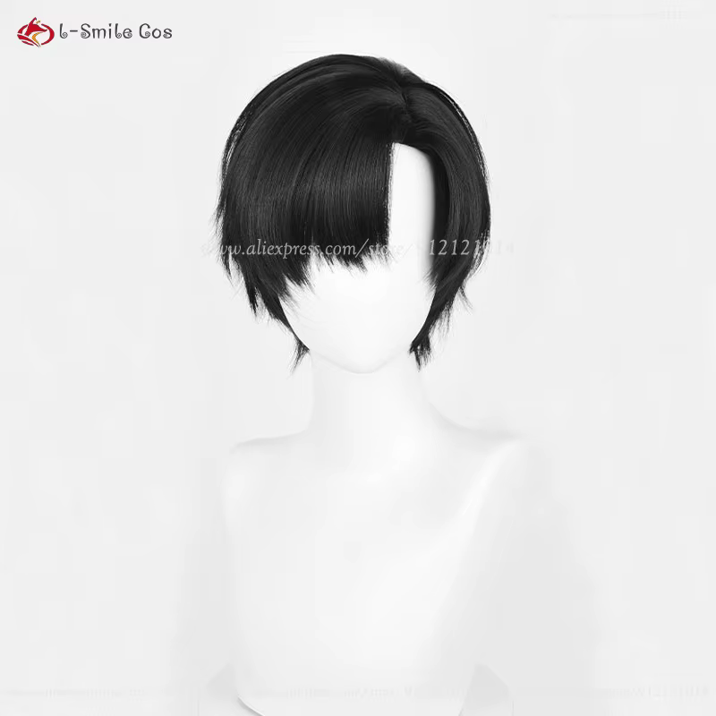 2 Styles Anime Ivan Cosplay perruque hommes 30 cm court noir Ivan Cosplay cheveux résistant à la chaleur cheveux synthétiques en STOCK + bonnet de perruque gratuit