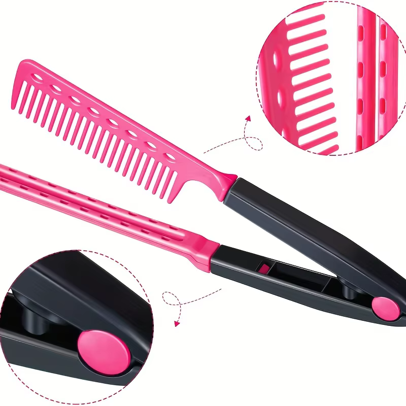 Peigne à cheveux droit en forme de V