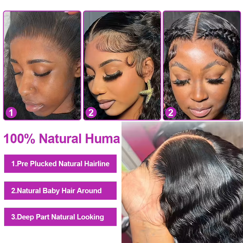 300 densité perruques de cheveux humains 100%